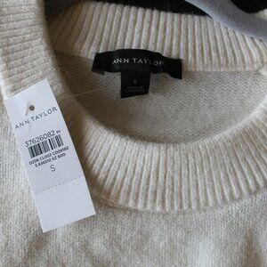 Ann Taylor Cable Sweater Winter White